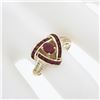 Image 3 : Solid 14k Yellow Gold 1.10 ctw Channel Set Diamond & Ruby Infinity Knot Band Rin