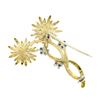 Image 3 : Vintage 18k Gold 0.30 ctw Sapphire Pearl Flower Burst Bundle Textured Brooch Pin
