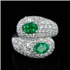 Image 1 : 1.97 ctw Emerald and 3.81 ctw Diamond Platinum Ring