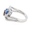 Image 3 : 2.14 ctw Brown and Blue Sapphire and 0.74 ctw Diamond Platinum Ring