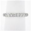 Image 1 : NEW 14k White Gold 1.03 ctw Round Prong Set Diamond Classic Wedding Band Ring
