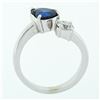 Image 9 : NEW 18K White Gold 2.71 ctw GIA Heart Blue Sapphire Diamond Moi et Toi Bypass Ri