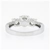 Image 8 : 14k White Gold 1.70 ctw GIA Round Brilliant Diamond Three Stone Engagement Ring