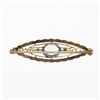 Image 3 : Antique Krementz Art Nouveau 14k Gold 1.25 ctw Aquamarine & Pearl Open Brooch Pi