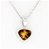 Image 6 : 14k White Gold GIA 0.70 ctw Fancy Deep Brown Orange Heart Natural Diamond Pendan