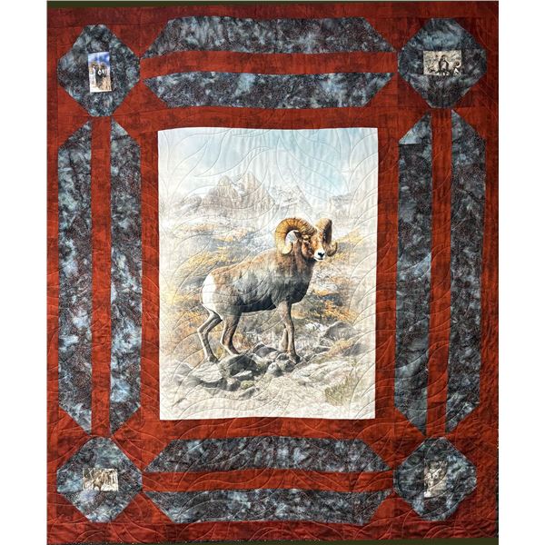 Stormie Williams Original Bighorn Sheep Quilt 86X96