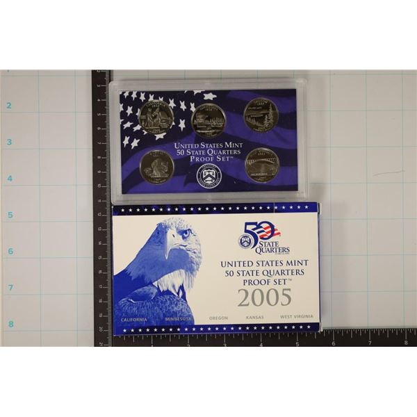2005 US 50 STATE QUARTERS PROOF SET WITH BOX