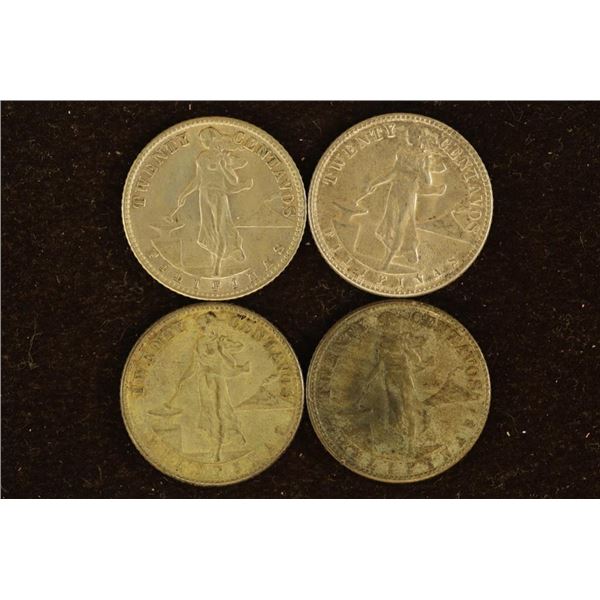 4-1944-D US/PHILIPPINES SILVER 20 CENTAVOS