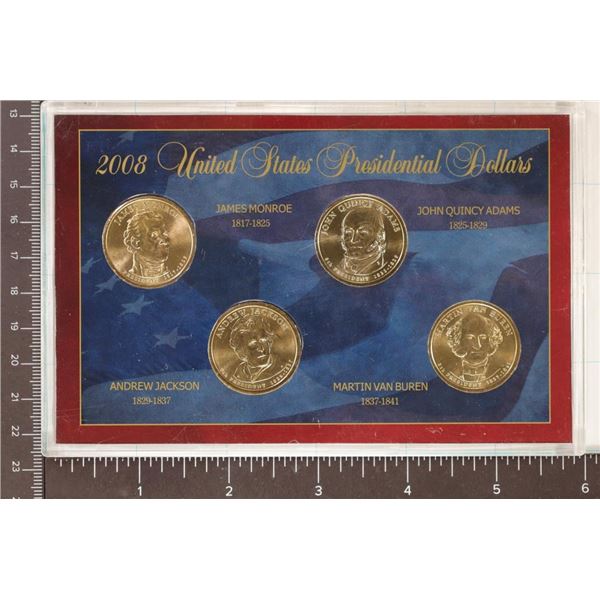 2008 US PRESIDENTIAL 4 COIN SET IN HARD PLASTIC