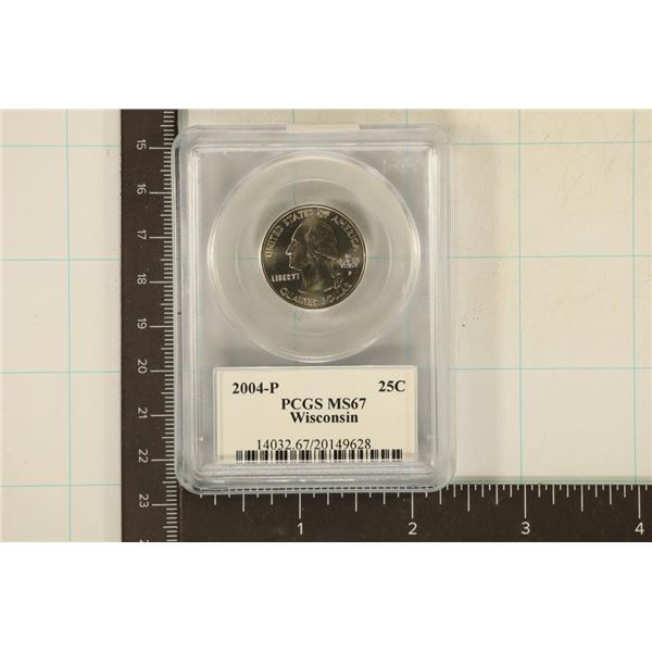 2004-P WISCONSIN QUARTER PCGS MS67