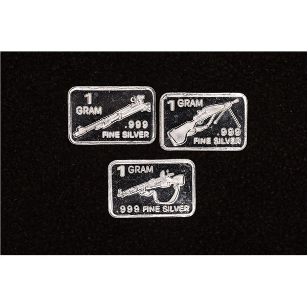 3-1 GRAM PROOF SILVER RIFLE THEMED INGOTS