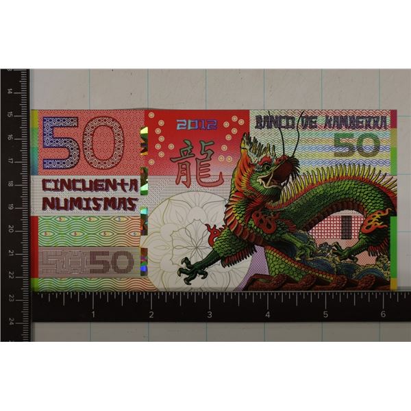 2012 BANK OF KAMBERRA 50 NUMISMAS POLYMER