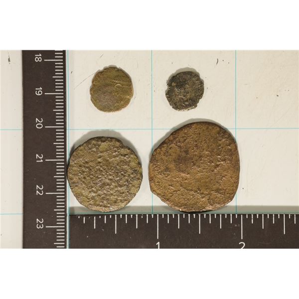 4 BYZANTINE ANCIENT COINS. 2 ARE 330-1453 A.D.