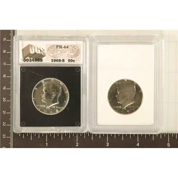 1968-S & 1977-S PROOF KENNEDY HALF DOLLARS