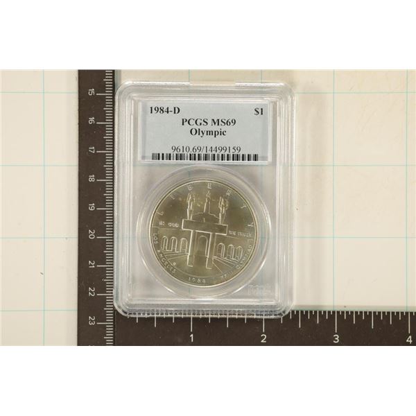 1984-D US OLYMPIC SILVER DOLLAR PCGS MS69