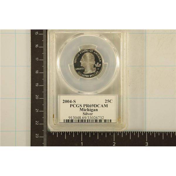 2004-S SILVER MICHIGAN QUARTER PCGS PR69 DCAM