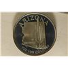 Image 1 : .51 OZ. PROOF STERLING SILVER "ARIZONA" ROUND
