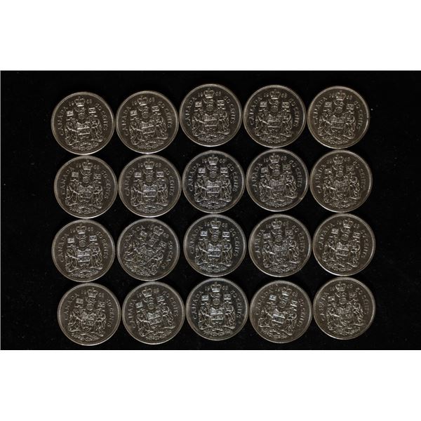 20-1968 CANADA UNC 50 CENT COINS