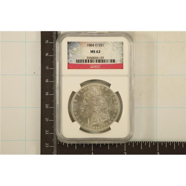 1884-O MORGAN SILVER DOLLAR NGC MS62