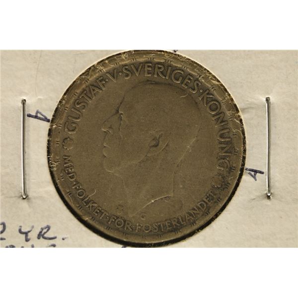 ERROR 1944 SWEDEN SILVER 1 KRONA .09 OZ. ASW 20%