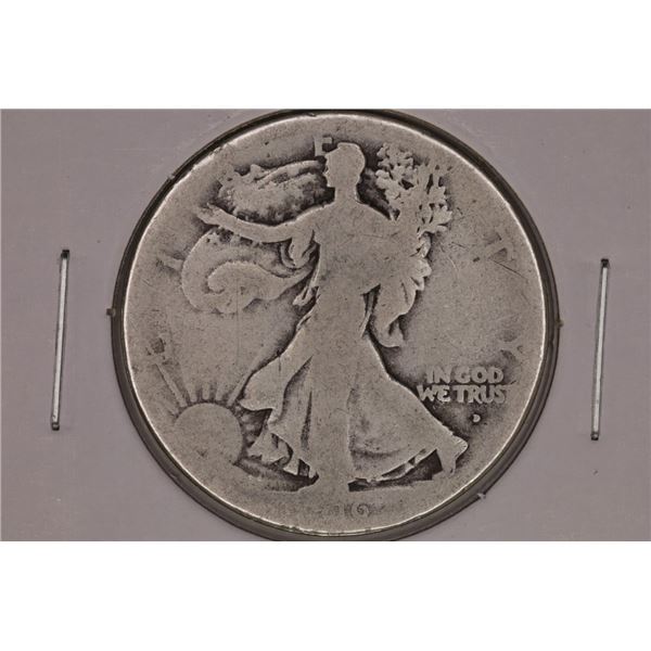1916-D OBVERSE MINT MARK SILVER WALKING LIBERTY