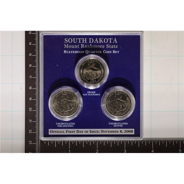 2006-P/D/S SOUTH DAKOTA STATE QUARTER SET IN HARD