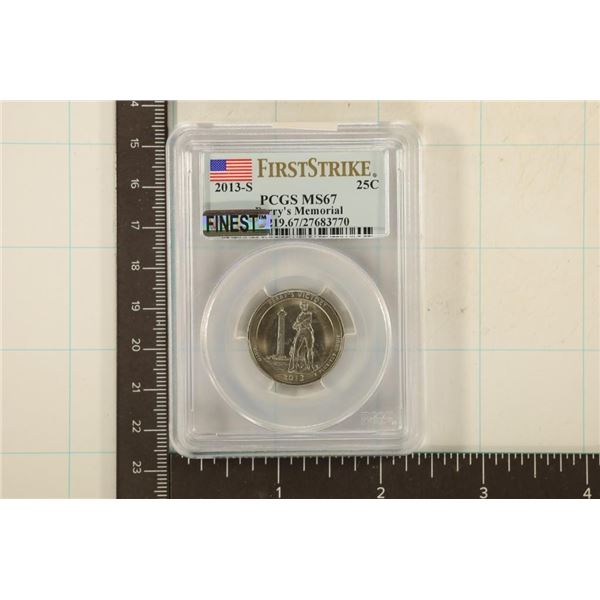 2013-S PERRY'S MEMORIAL QUARTER PCGS MS67 FIRST