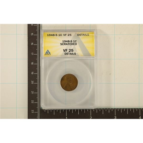 1948-S LINCOLN WHEAT CENT ANACS VERY FINE 25