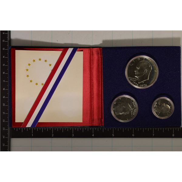 1976 US 3 COIN BICENTENNIAL SILVER PROOF SET