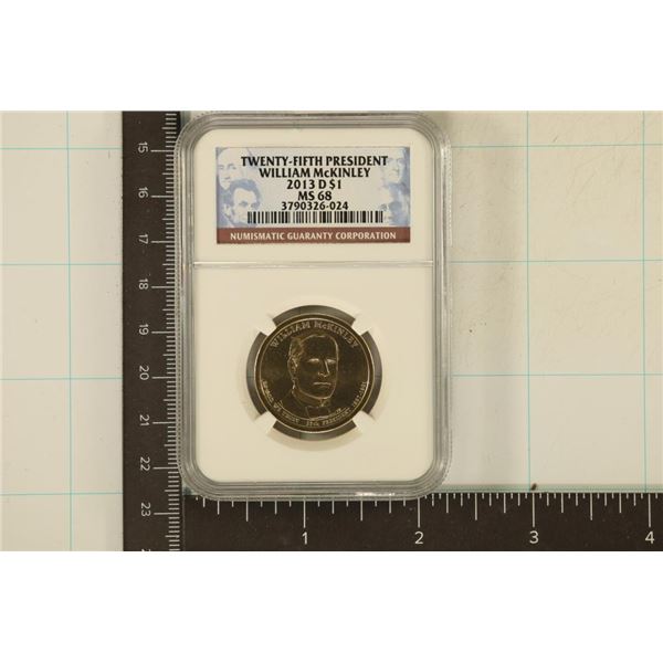 2013-D 25TH PRESIDENT MCKINLEY US $1 NGC MS68