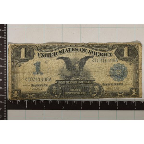 1899 US $1 "BLACK EAGLE" SILVER CERT HORSE BLANKET