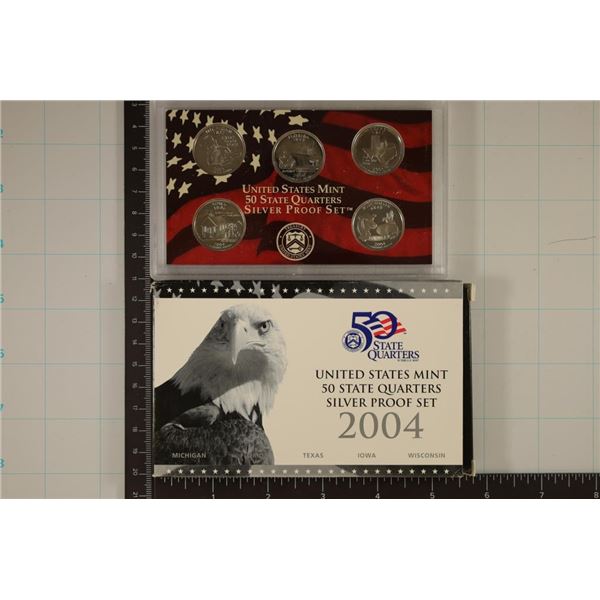 2004 SILVER US 50 STATE QUARTERS PROOF SET WITHBOX