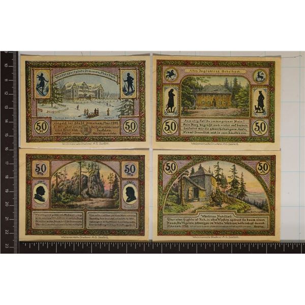 4-1921 GERMAN CRISP UNC 50 PFENNING NOTGELDS