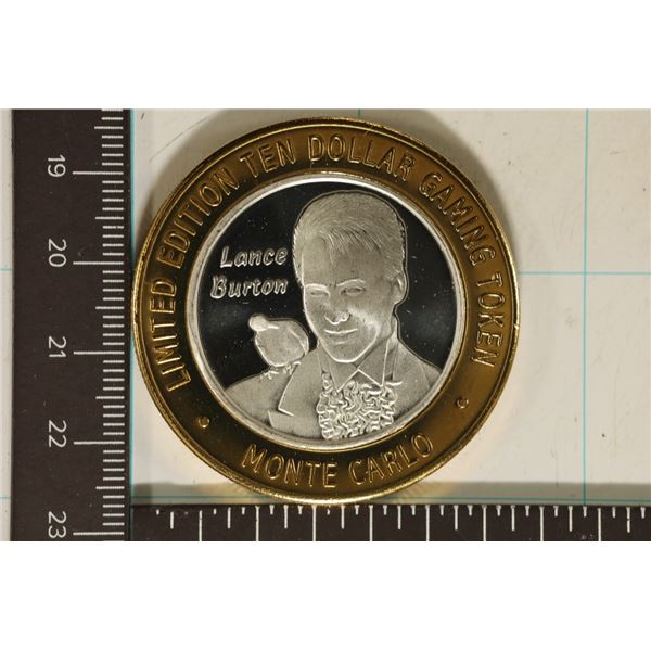 CASINO $10 SILVER TOKEN (UNC) MONTE CARLO.