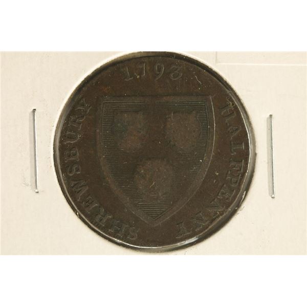 1793 CONDER TOKEN. THEY R MOSTLY 18TH CENTURY