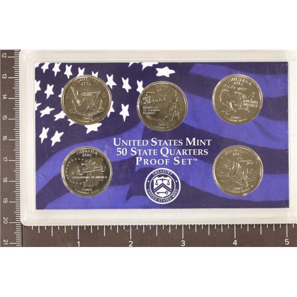 2002 US 50 STATE QUARTERS PROOF SET NO BOX