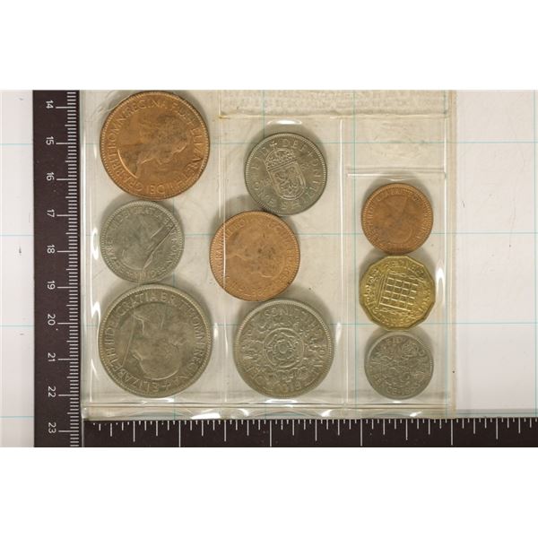 1953 GREAT BRITAIN 9 COIN UNC SET IN PLASTIC