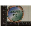 Image 2 : $10 HARVEYS CASINO CHIP. LAKE TAHOE, NEVADA