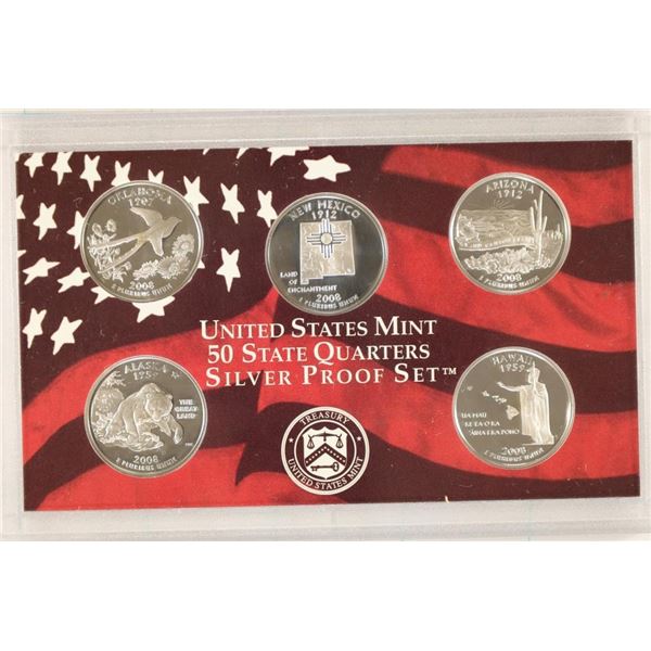 2008 SILVER US 50 STATE QUARTERS PROOF SET NO BOX