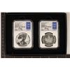 Image 1 : 2 NGC CERTIFIED SILVER COINS PRIDE OF TWO NATIONS