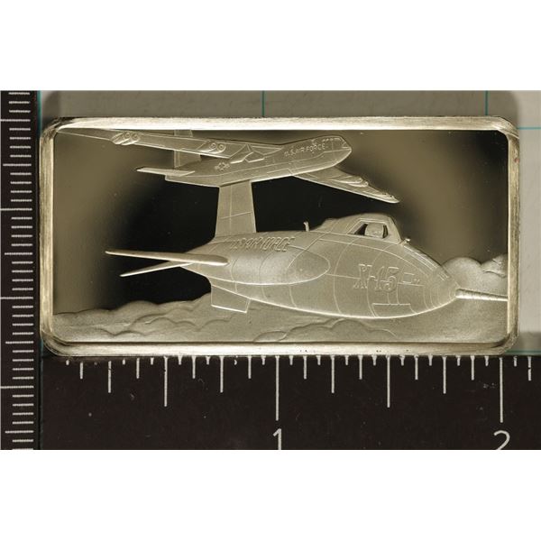 1.02 OZ. PROOF STERLING SILVER AIRPLANE INGOT