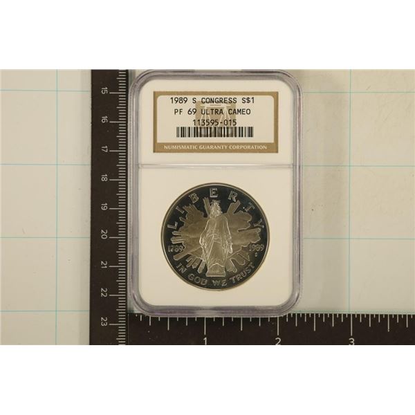 1989-S CONGRESS SILVER DOLLAR NGC PF69 ULTRA