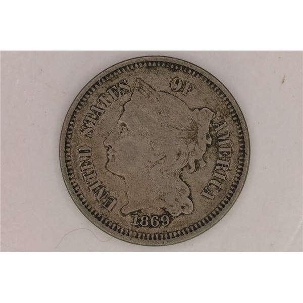 1869 US THREE CENT "NICKEL"