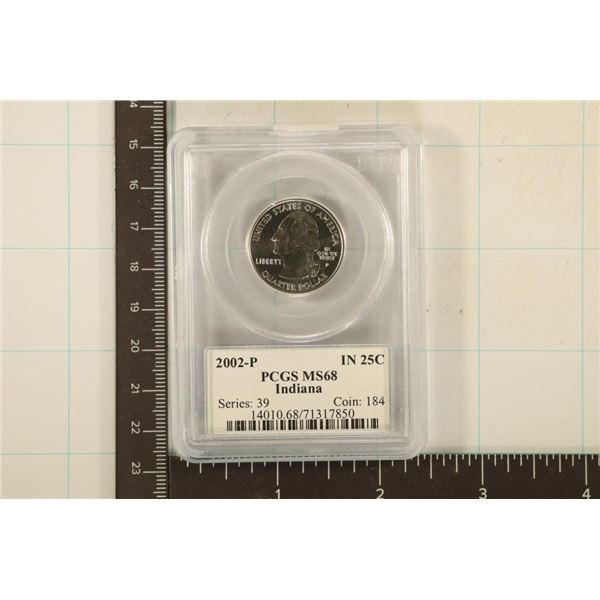 2002-P INDIANA QUARTER PCGS MS68