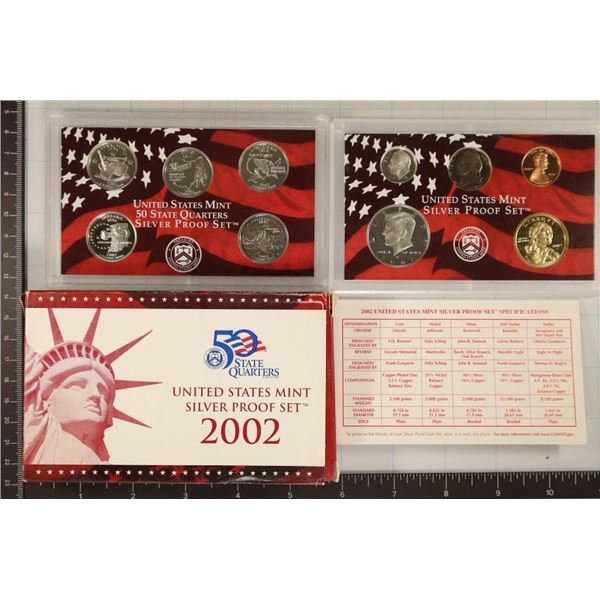 2002 US SILVER PROOF SET (WITH BOX) & CERTIFICATE
