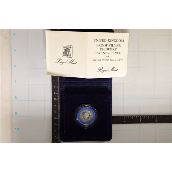 1982 UNITED KINGDOM PROOF STERLING SILVER 20 PENCE