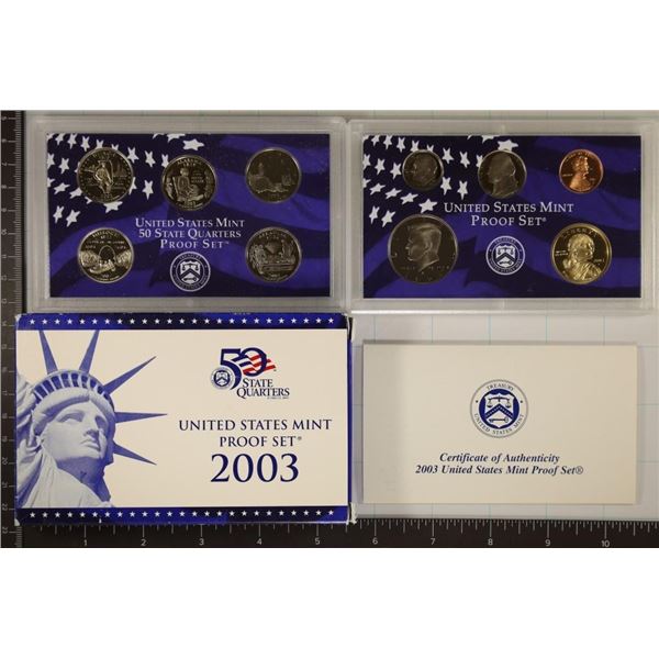 2003 US PROOF SET (WITH BOX) & CERTIFICATE