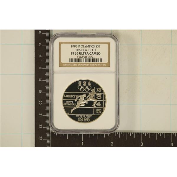 1995-P TRACK & FIELD US SILVER DOLLAR NGC PF69