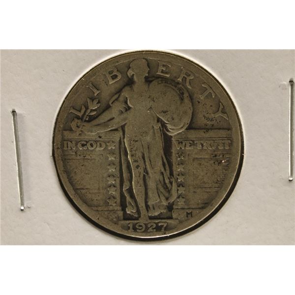 1927 SILVER STANDING LIBERTY QUARTER