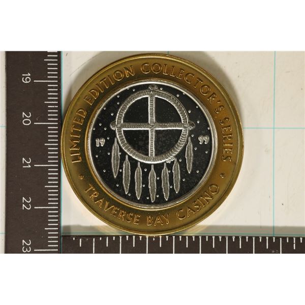 CASINO $10 SILVER TOKEN (UNC) TRAVERSE BAY